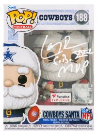 Larry Brown Signed Dallas Cowboys 'SANTA' Funko Pop Doll #188 w/SB XXX MVP
