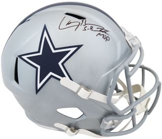 Larry Brown Signed Cowboys Riddell Full Size Speed Replica Helmet w/SB XXX MVP