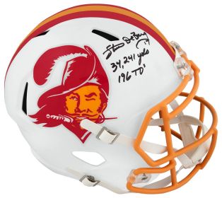 Steve DeBerg Signed Buccaneers White Throwback Riddell Full Size Speed Replica Helmet w/34,241 Yds, 196 TD's