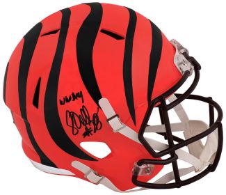 Corey Dillon Signed Cincinnati Bengals Riddell Full Size Speed Replica Helmet w/Who Dey