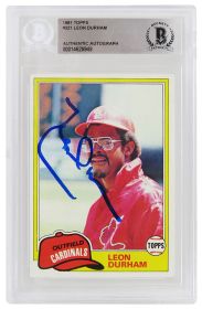 Leon Durham Signed St Louis Cardinals 1981 Topps Rookie Baseball Trading Card #321 - (Beckett Encapsulated)