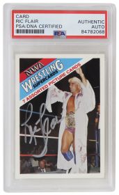 Ric Flair Signed NWA 1988 Wonderama Wrestling Trading Card (PSA Encapsulated)