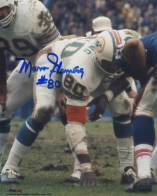 Marv Fleming Signed Miami Dolphins In Stance 8x10 Photo