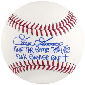 Goose Gossage Signed Rawlings MLB Baseball w/Pine Tar Game 7/24/83, F--k George Brett