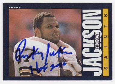 Rickey Jackson Signed New Orleans Saints 1985 Topps Football Trading Card #106 w/HOF 2010