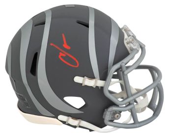 Chad Johnson Signed Cincinnati Bengals SLATE Riddell Speed Mini Helmet