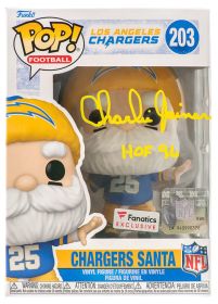Charlie Joiner Signed Los Angeles Chargers 'SANTA' Funko Pop Doll #203 w/HOF'96