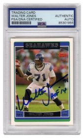 Walter Jones Signed Seahawks 2006 Topps Football Trading Card #15 w/HOF 14 - (PSA Encapsulated)