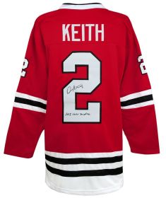 Duncan Keith Signed Red Custom Hockey Jersey w/2015 Conn Smythe