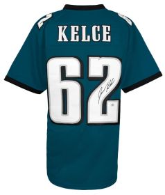 Jason Kelce Green Custom Football Jersey - (PSA)