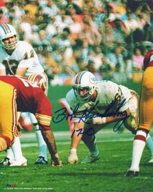 Bob Kuechenberg Signed Miami Dolphins Stance 8x10 Photo w/17-0