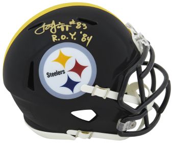 Louis Lipps Signed Pittsburgh Steelers Riddell Speed Mini Helmet w/ROY'84 (White Ink)