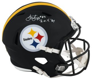 Louis Lipps Signed Pittsburgh Steelers Riddell Full Size Speed Replica Helmet w/ROY'84 (White Ink)