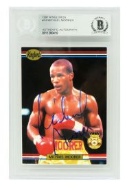 Michael Moorer Signed 1991 Ringlords Boxing Trading Card #14 - (Beckett Encapsulated)
