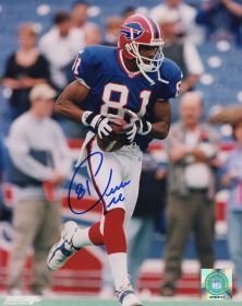 Peerless Price Signed Buffalo Bills Blue Jersey With Football 8x10 Photo