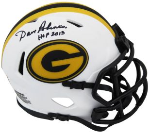 Dave Robinson Signed Green Bay Packers Lunar Eclipse White Matte Riddell Speed Mini Helmet w/HOF 2013