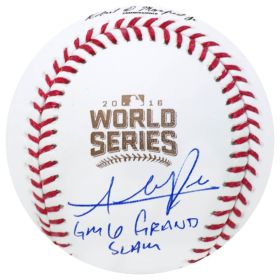 Addison Russell Signed Rawlings 2016 World Series Baseball w/GM 6 Grand Slam