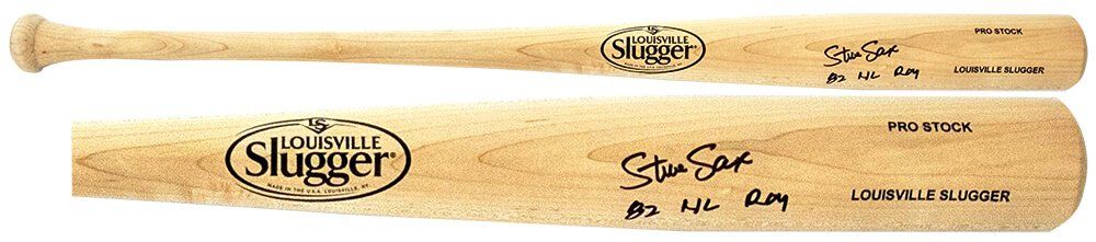 Steve Sax Signed Louisville Slugger Pro Stock Blonde Baseball Bat w/82 NL ROY