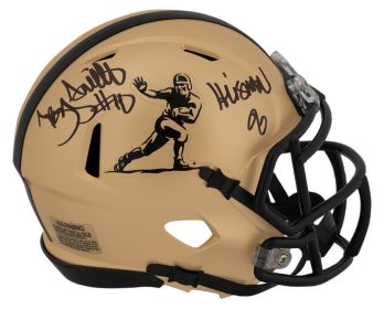 Troy Smith Signed Heisman Trophy Logo Gold Riddell Speed Mini Helmet w/Heisman'06
