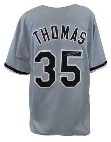 Frank Thomas Signed Grey Custom Baseball Jersey