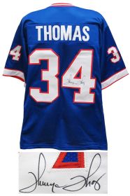 Thurman Thomas Signed Blue T/B Custom Football Jersey