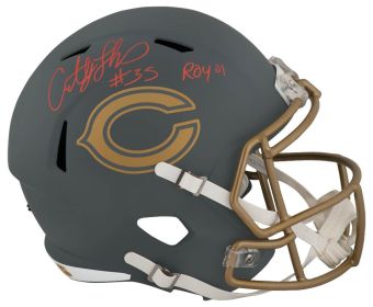 Anthony Thomas Signed Chicago Bears SLATE Riddell Full Size Speed Replica Helmet w/ROY'01