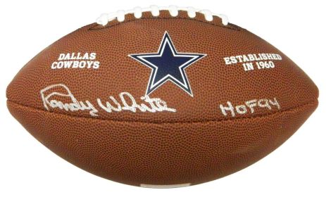 Randy White Signed Dallas Cowboys NFL Logo Wilson Football w/HOF'94