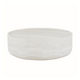 35.43'' Faux MARS Pattern Coffee Tables for Living Room Round Tea Faux Travertine Textured table for Living Room, No Need Assembly.
