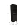 Thorndike 8-Bottle 2-Shelf Bar Cabinet Black Wengue
