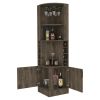 Isabelle 8-Bottle 2-Shelf Bar Cabinet Dark Brown