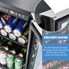 Built-in and Freestanding 15" Mini Beverage Refrigerator/Wine Cabinet, 120 Cans, 37-65¬∞F, Quiet, Adjustable Shelves, LED Lighting, ETL , Touch Contro