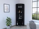 homeCorner Bar Cabinet Castle, Living Room, Black
