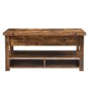[VIDEO provided] ON-TREND Lift Top Coffee Table, Multi-Functional Coffee Table with Open Shelves, Modern Lift Tabletop Dining Table for Living Room, H