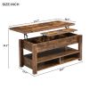 [VIDEO provided] ON-TREND Lift Top Coffee Table, Multi-Functional Coffee Table with Open Shelves, Modern Lift Tabletop Dining Table for Living Room, H