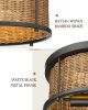 p2-Light Natural Bohemian Rattan Flush Mount Ceiling Light