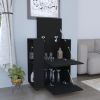 Glasgow Bar Cart Two Pull-Down Door Cabinets and Two Open Shelves