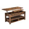[VIDEO provided] ON-TREND Lift Top Coffee Table, Multi-Functional Coffee Table with Open Shelves, Modern Lift Tabletop Dining Table for Living Room, H