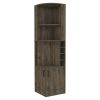 Isabelle 8-Bottle 2-Shelf Bar Cabinet Dark Brown