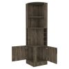 Isabelle 8-Bottle 2-Shelf Bar Cabinet Dark Brown