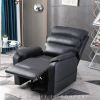 Power Lift Recliner Chair for Adults, Ergonomic Lift Chairs for Elderly, Adjustable Positions PU Leather Home Theater Seating, Black