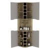 Corner Bar Cabinet Bell, Living Room, Aged Oak / Taupe