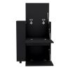 DEPOT E-SHOP Tully Bar Cart Two Pull-Down Door Cabinets and Two Open Shelves,Black