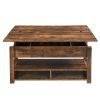 [VIDEO provided] ON-TREND Lift Top Coffee Table, Multi-Functional Coffee Table with Open Shelves, Modern Lift Tabletop Dining Table for Living Room, H