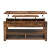 [VIDEO provided] ON-TREND Lift Top Coffee Table, Multi-Functional Coffee Table with Open Shelves, Modern Lift Tabletop Dining Table for Living Room, H
